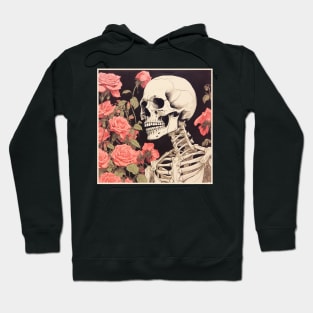 Creepy Skeleton Flower Cartoon Vintage Hoodie